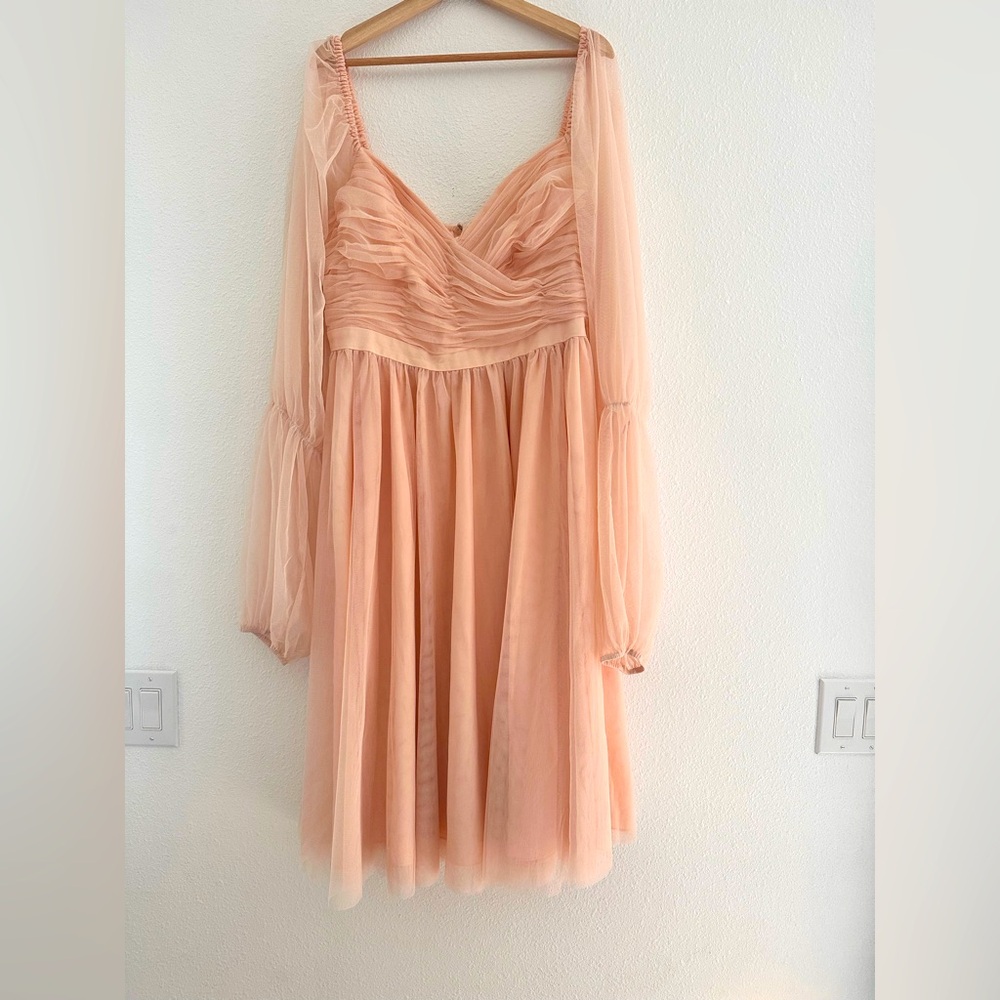 ELOQUII Cream colored midi dress plus size 14